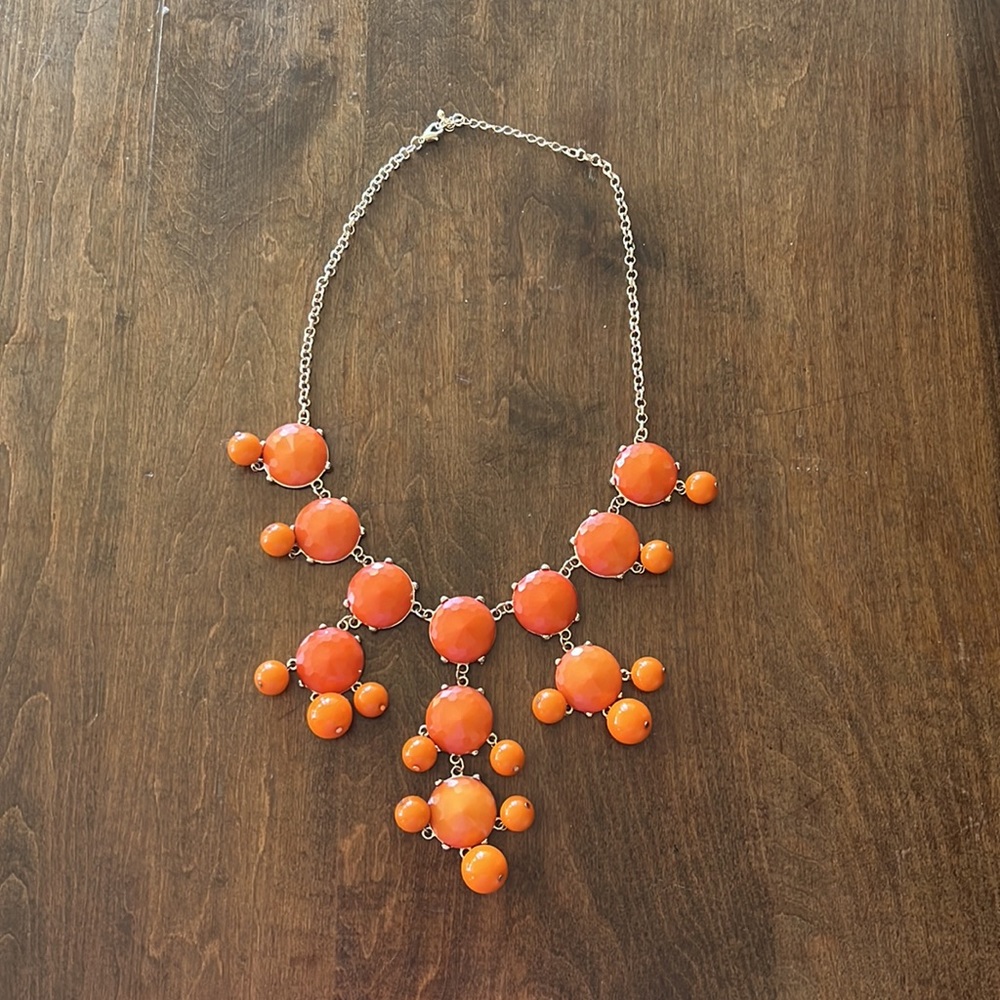 Orange statement necklace - costume jewelry